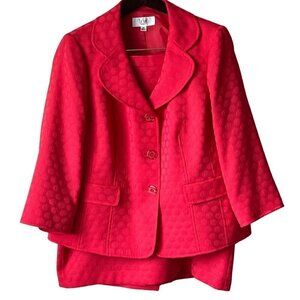 Le Suit 3 Button 2-Piece Skirt Suit, 14W